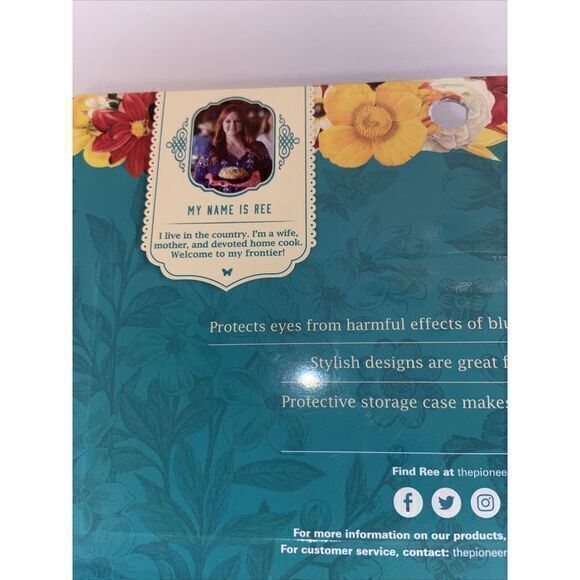 Pioneer Woman "Vintage‎ Floral" Blue Light Screen Protection Glasses with Case - Picture 5 of 7